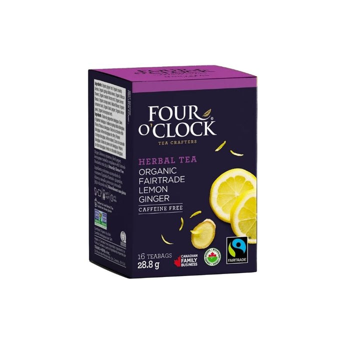 Four O'Clock Organic Lemon Ginger Tea 16 Teabags