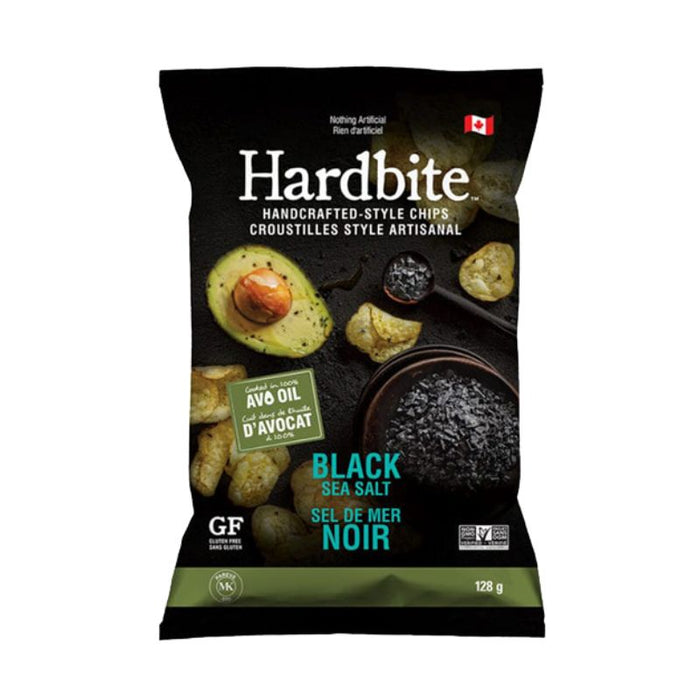 Hardbite Potato Chips 8 Pack Black Sea Salt 240 GRAMS