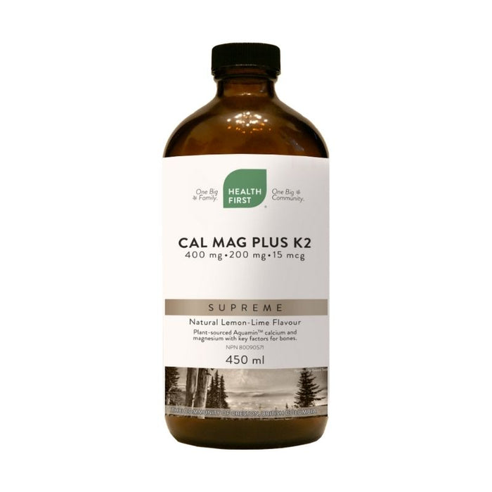 Health First Cal Mag plus K2 Supreme Lemon Lime 450ml