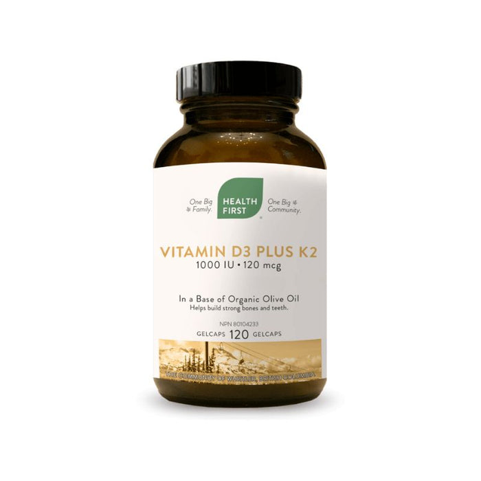 Health First Vitamin D3 + K2 120 gelcaps