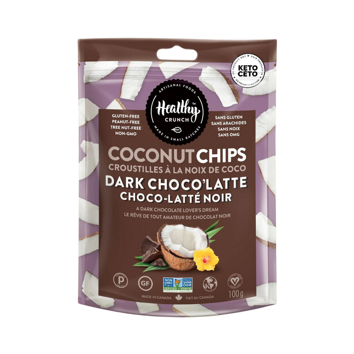 Healthy Crunch - Dark Choco'Latte Coconut Chips 100g