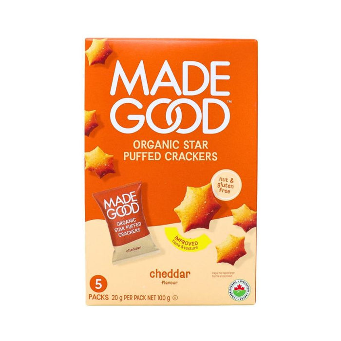 Made Good Star Puffed Crackers Cheddar 5x20g