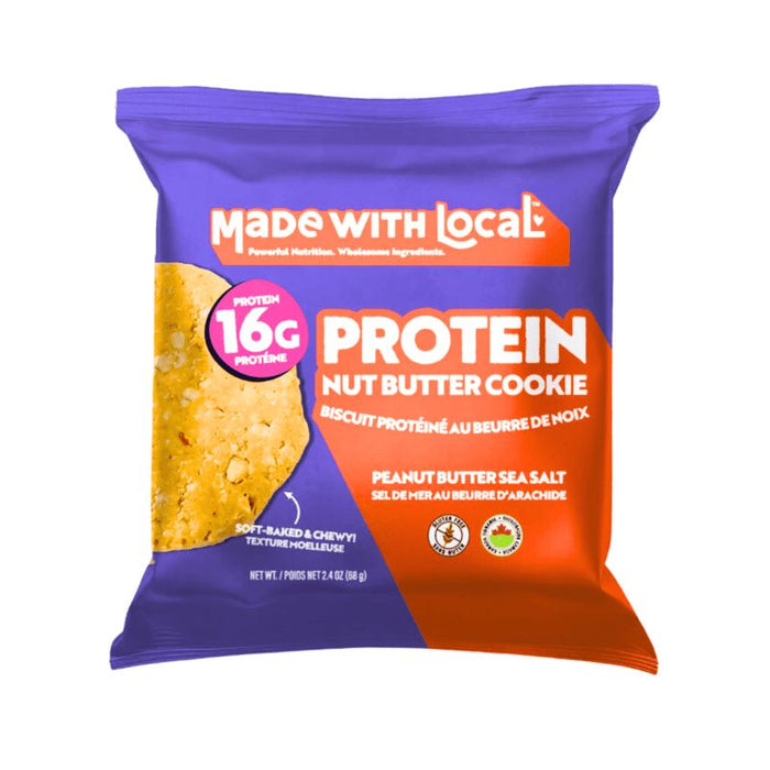 Made With Local Protein Cookies Org Peanut Butter Sea Salt 68G