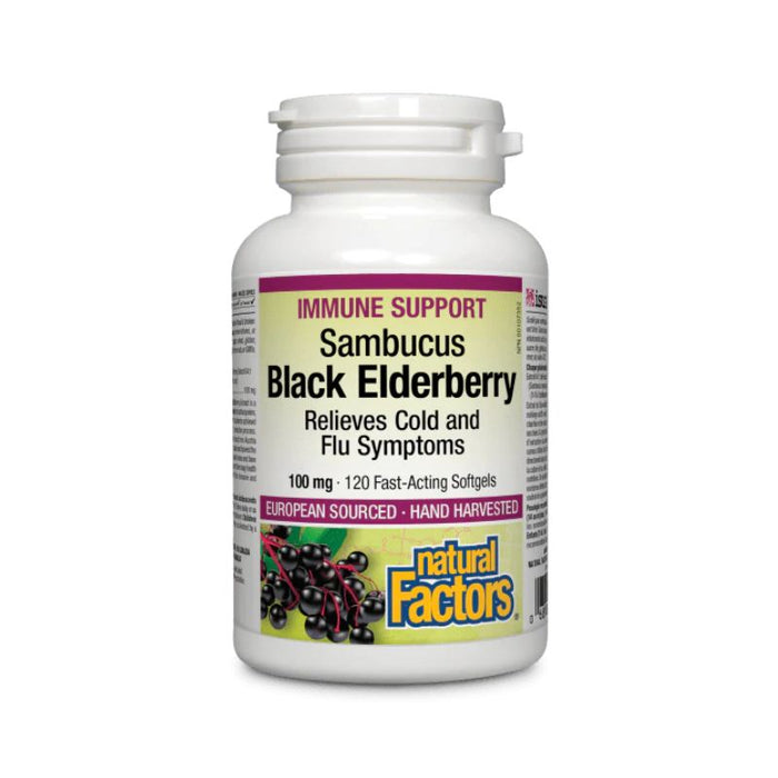Natural Factors Black Elderberry Caps 100Mg 120S 120 CAPSULES