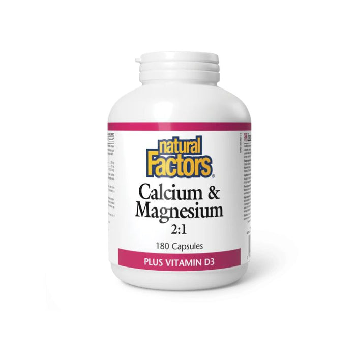 Natural Factors Calcium Magnesium 2:1 W/D3 180Caps 180 CAPSULES