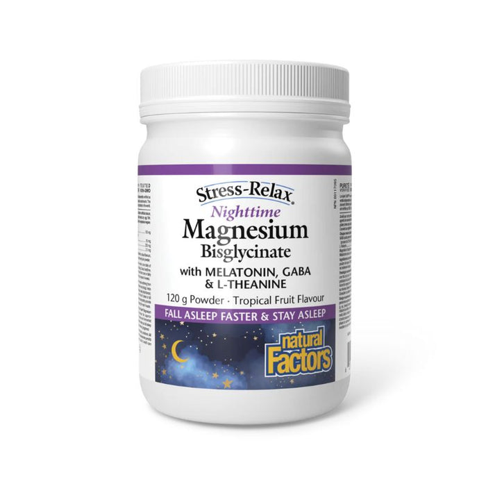 Natural Factors Stress-Relax Magnesium Nighttime 120 GRAMS