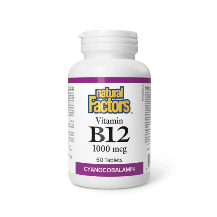 Natural Factors Vitamin B12 Cyanocobalamin 1000Mcg 60 TABLETS
