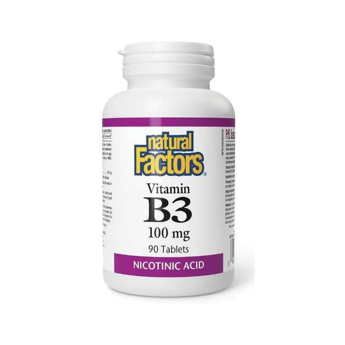 Natural Factors Vitamin B3 Niacin 100Mg 90 TABLETS