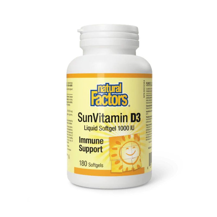 Natural Factors Vitamin D3 1000 IU 180 Softgels