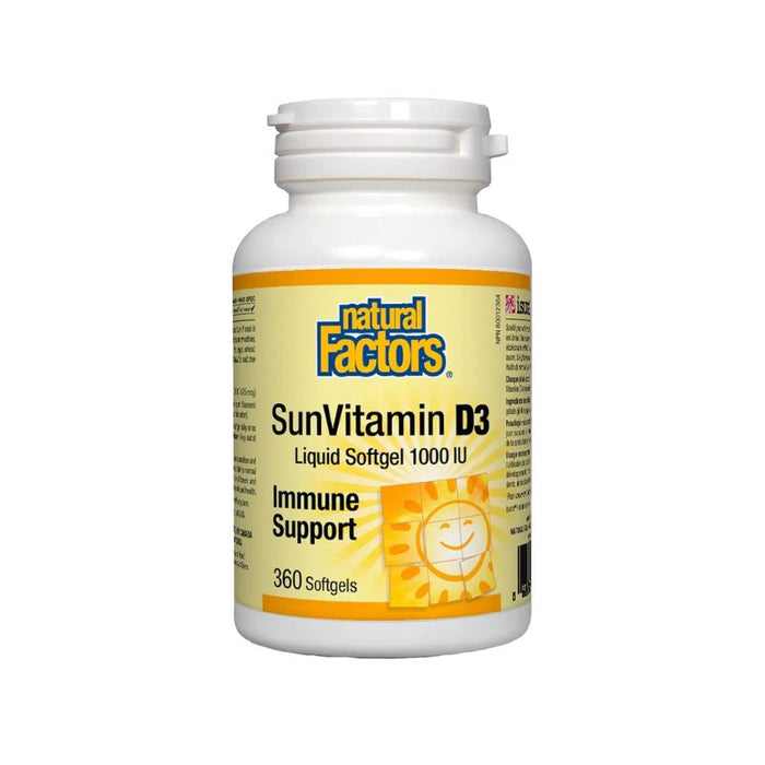 Natural Factors Vitamin D3 1000 IU 360 Softgels