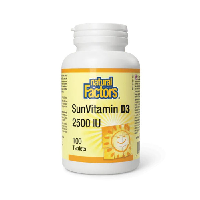 Natural Factors Vitamin D3 2500 IU 100 TABLETS