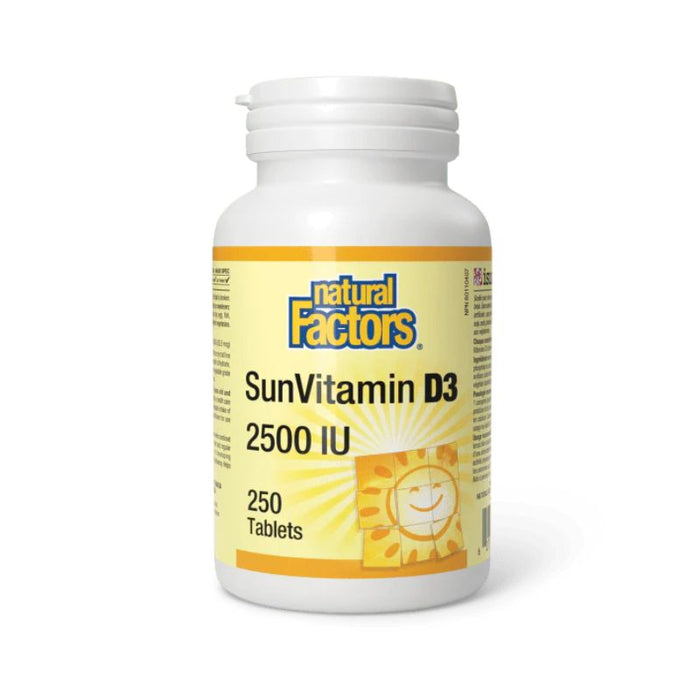 Natural Factors Vitamin D3 2500 IU 250 TABLETS