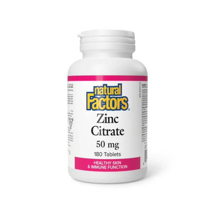 Natural Factors Zinc Citrate 50Mg 180Tabs