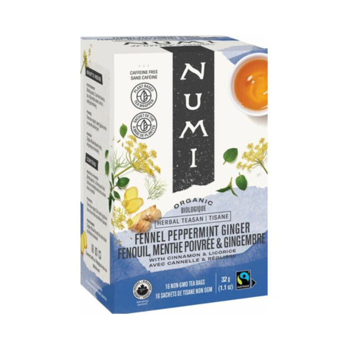 Numi Tea Organic Fennel Peppermint Ginger 16 teabags