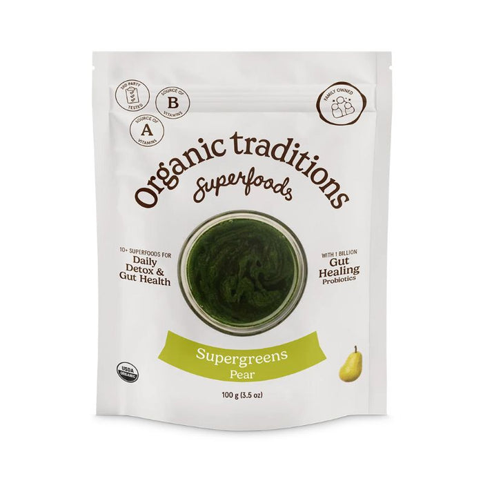 Organic Traditions Supergreens - Pear 100g
