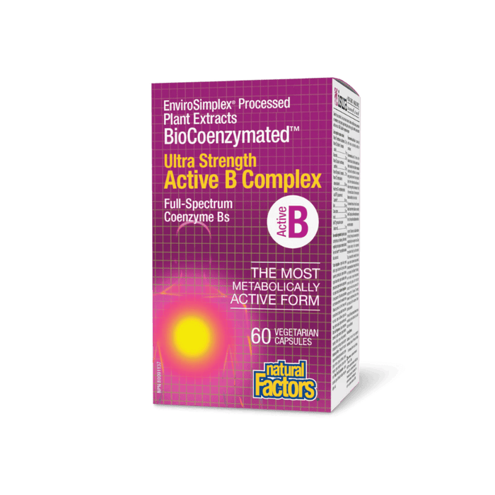 Ultra Strength Active B Complex Natural Factors 60 Vegetarian Capsules