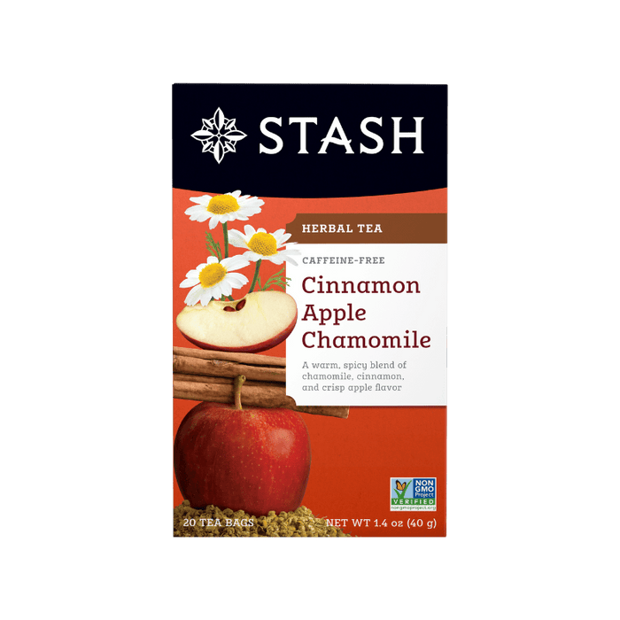 Cinnamon Apple Chamomile Herbal Tea Caffeine-Free Stash Tea 20 Tea Bags