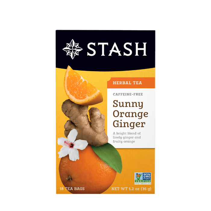 Sunny Orange Ginger Tea Caffeine-Free Stash 18 Tea Bags