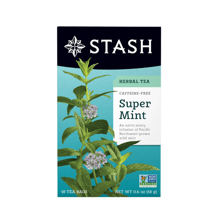 Super Mint Herbal Tea Caffeine-Free Stash 18 Tea Bags