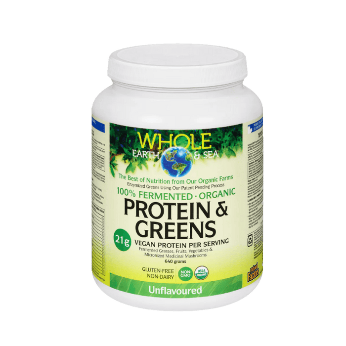 Fermented Organic Protein & Greens Unflavoured Whole Earth & Sea 640g