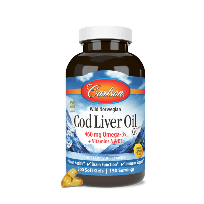 Cod Liver Oil Lemon Carlson 300 Softgels