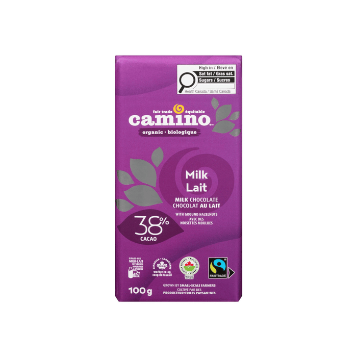 Camino Chocolate Bar Milk Chocolate 38% Dark 100g