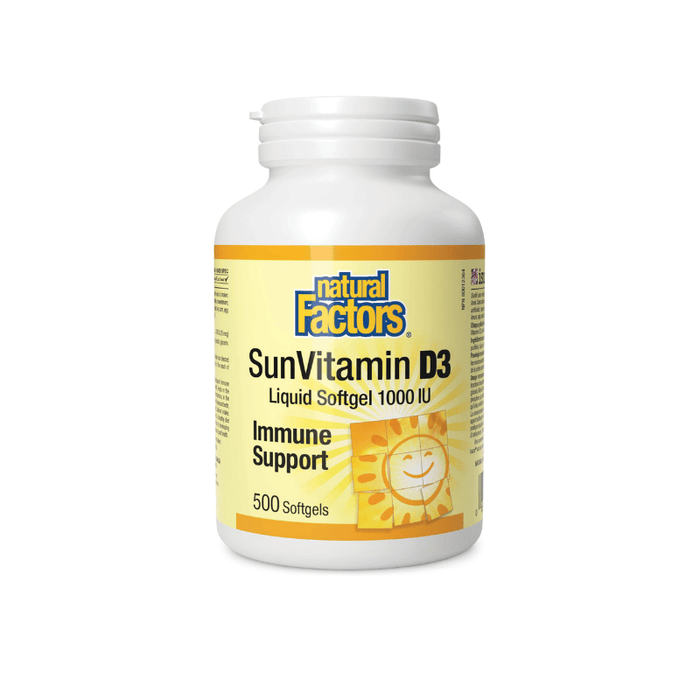 Natural Factors Vitamin D3 1000IU 500 Softgels