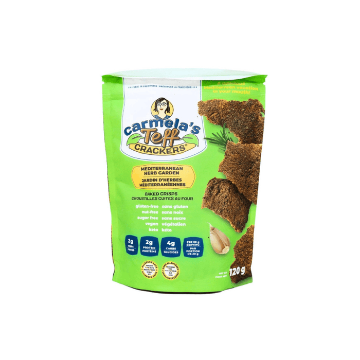 Carmela's Teff Crackers Mediterranean 120g