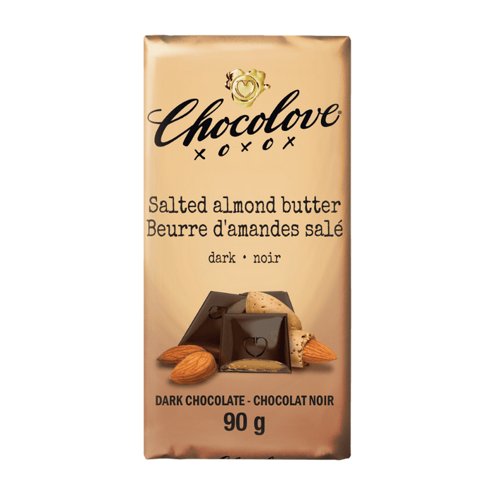 Dark Chocolate Bar Salted Almond Butter Chocolove 90g