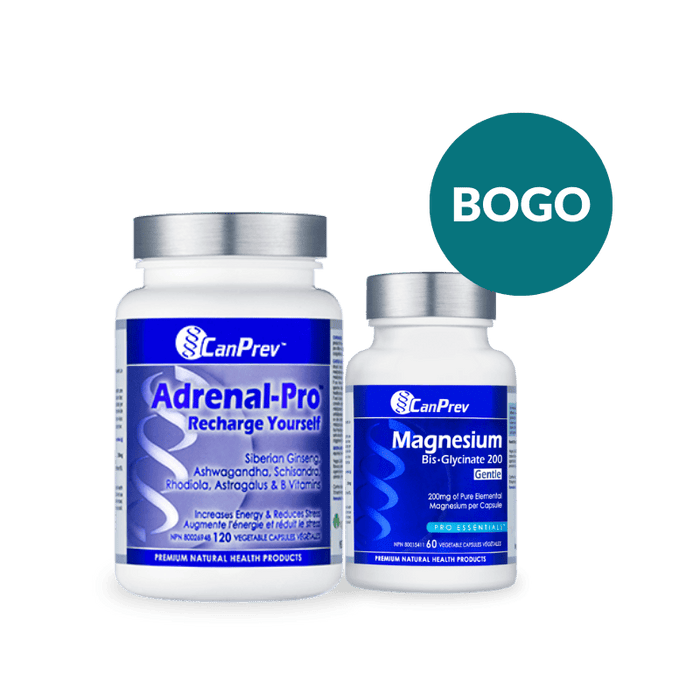 Adrenal Pro 120 VC + Magnesium Bis-Glycinate 60 VC Canprev (BOGO)