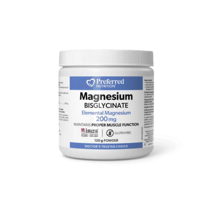 Magnesium Bisglycinate Powder Preferred Nutrition 120g