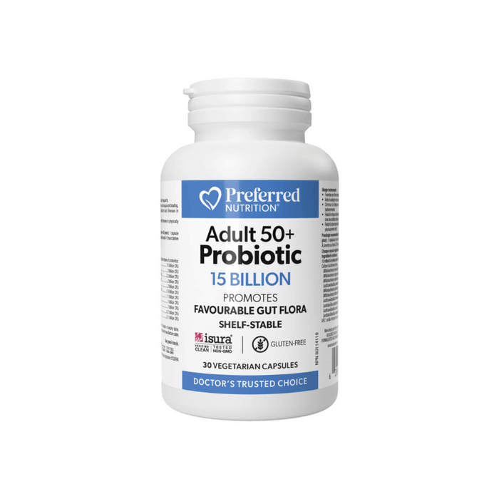 Adult 50+ 15 Billion Probiotic Preferred Nutrition 30 Capsules