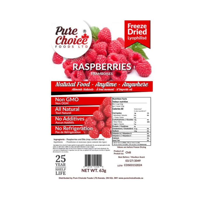 Pure Choice Freeze Dried Raspberry 63G