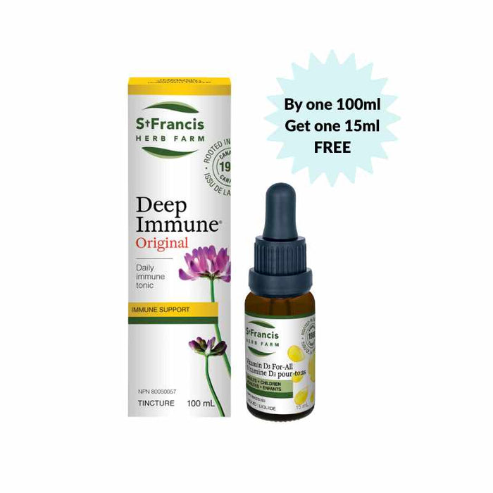 St Francis Deep Immune Formula 100 ml Bogo + Vitamin D3 15 ML