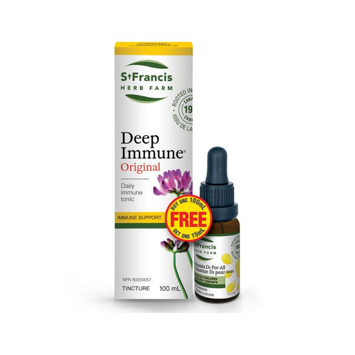 St Francis Deep Immune Formula 100 ml Bogo + Vitamin D3 15 ML