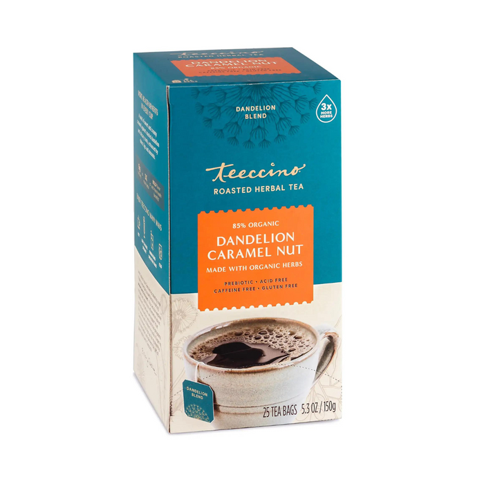 Teeccino Chicory Herbal Tea Gluten Free Dandelion Caramel