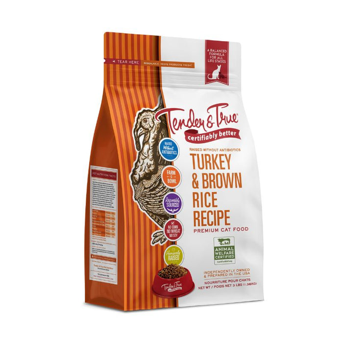 Tender & True Cat Food Turkey & Brown Rice Dry 1.3Kg