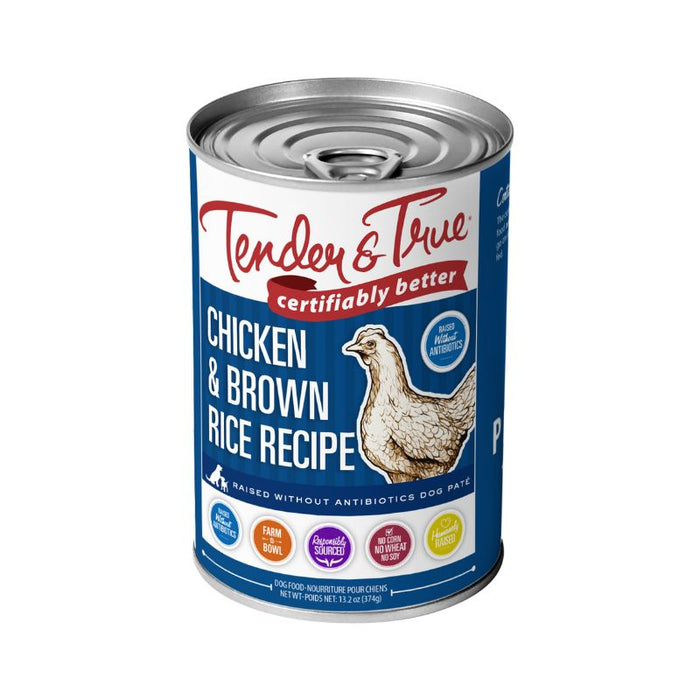 Tender & True Dog Food Chicken & Brown Rice Wet 374G