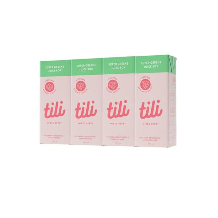 Tili Juice Super Greens Mixed Berry 4 Pack