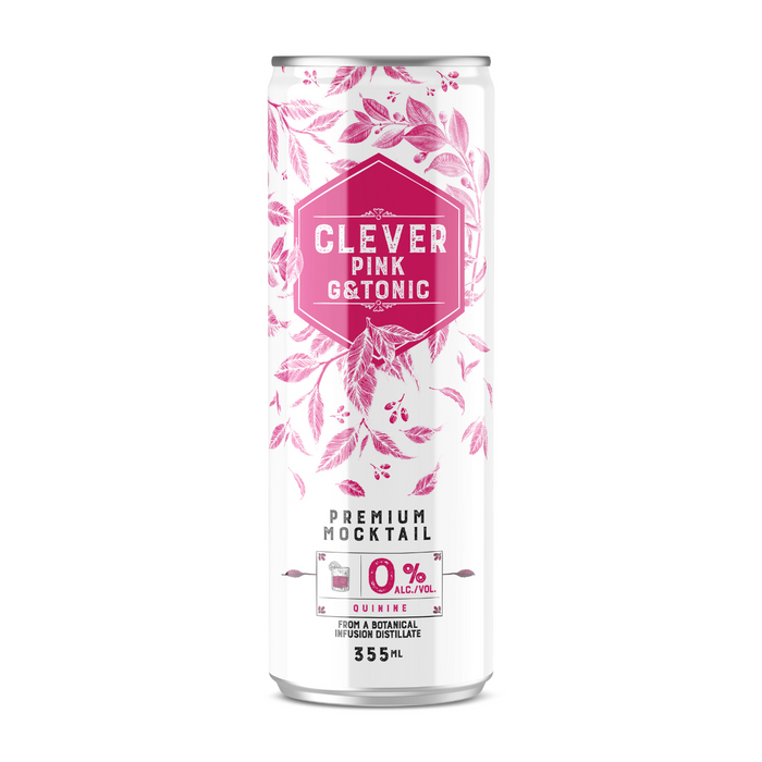Clever Mocktails Non-Alcoholic Pink G & Tonic 355ml