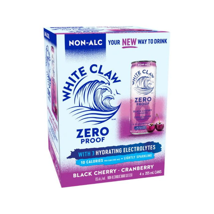 White Claw Zero Proof Seltzer Black Cherry Cran 4 X 355ml