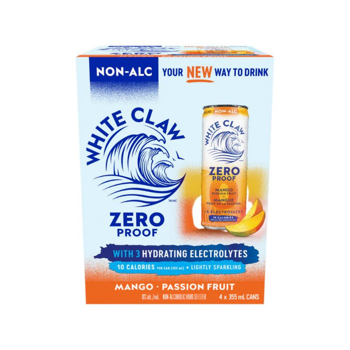 White Clawzero Proof Seltzer Mango Passionfruit 4 X 355ml