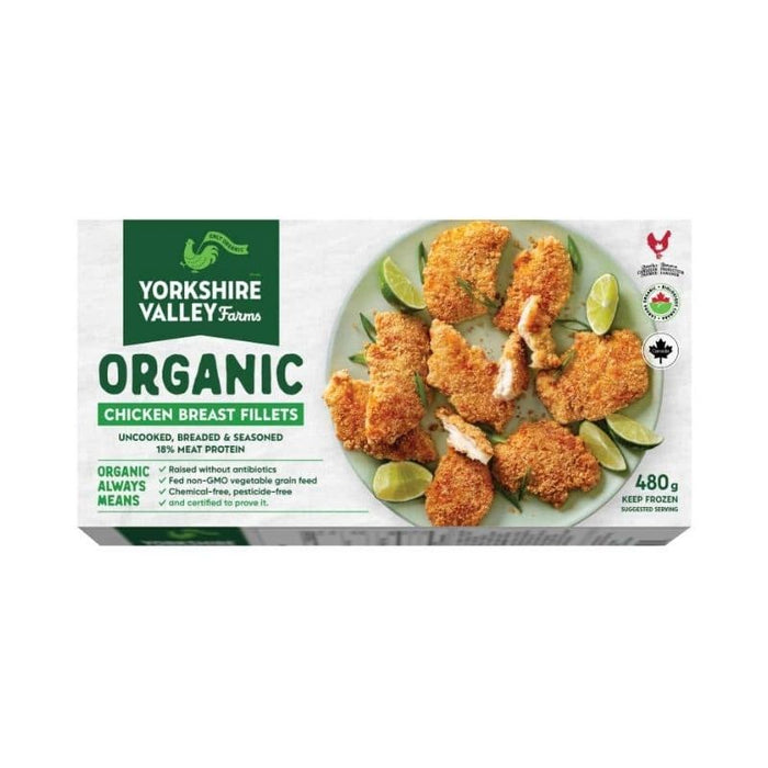 Yorkshire Valley Farm Organic Frozen Chicken Breaded Fillets 480g