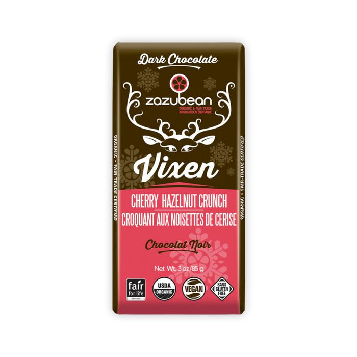 Zazubean Chocolate Bar Vixen Cherry & Hazelnut 85g