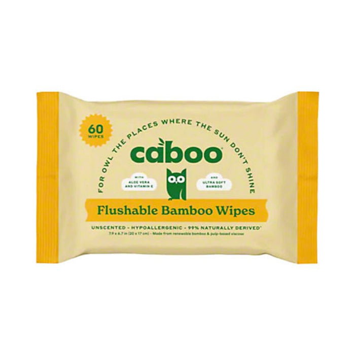 Caboo Bamboo Wipes Flushable 60 Count