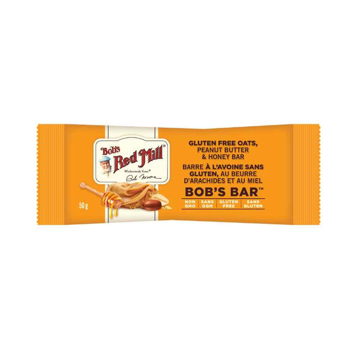 Bob's Red Mill Oat Bar Peanut Butter Honey Gluten Free 50g