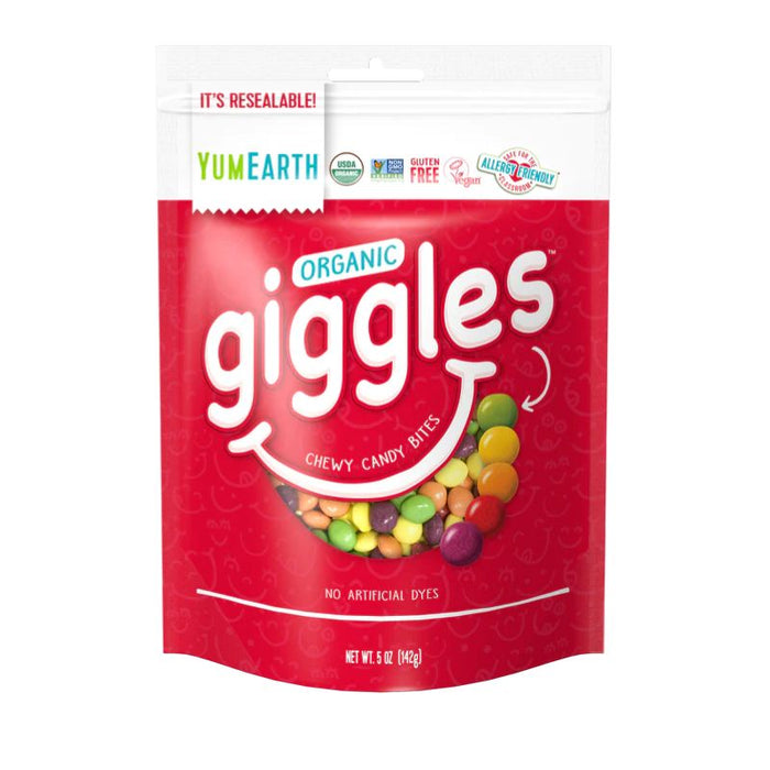 Yum Earth Organic Giggles Chewy Candy Bites 142 GRAMS