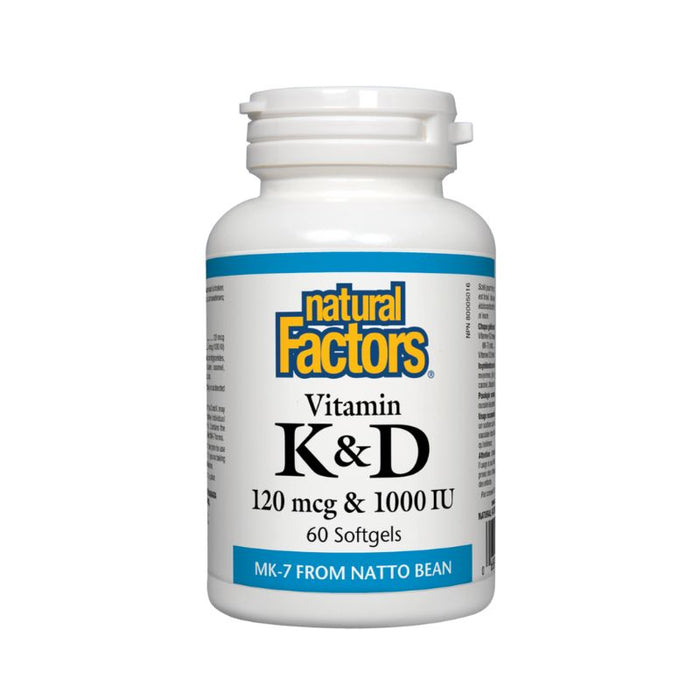 Natural Factors Vitamin K & D 60Sgels