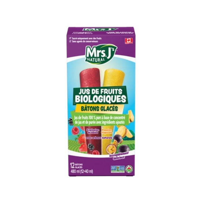 Mrs. J'S Natural Organic Juice Pops Tropical 480 ML
