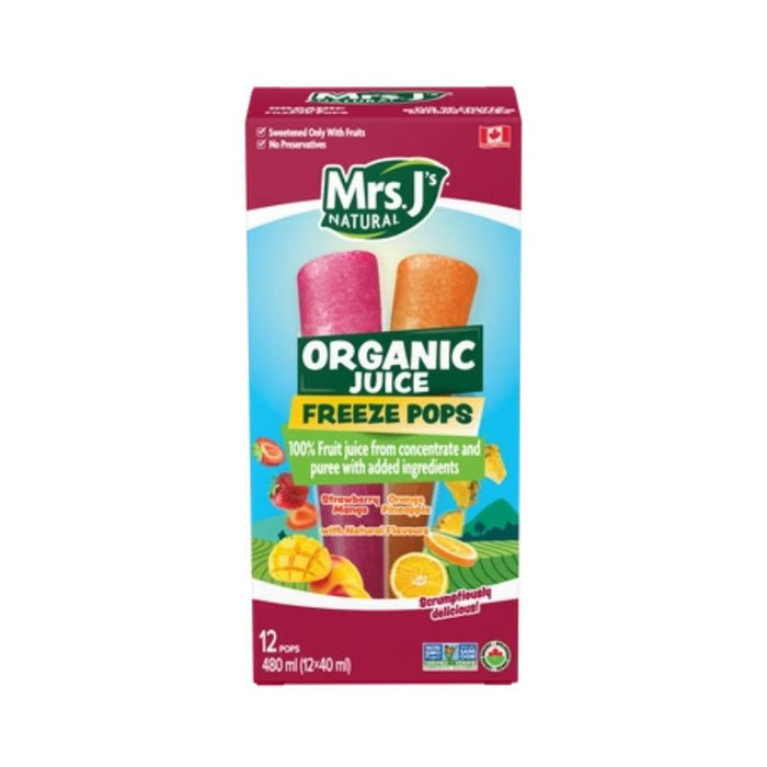 Mrs. J'S Natural Organic Juice Pops Strawberry 480 ML